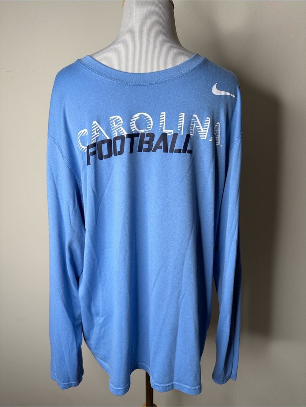 Nike Jordan Brand University of North Carolina Football Long Sleeve Blue Tee